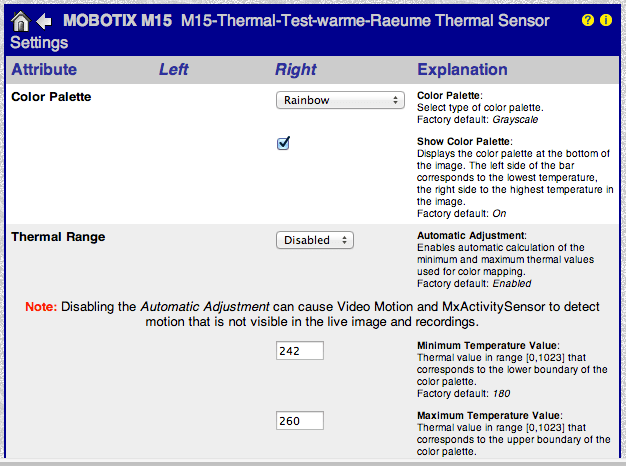 Configuración de paleta de colores
