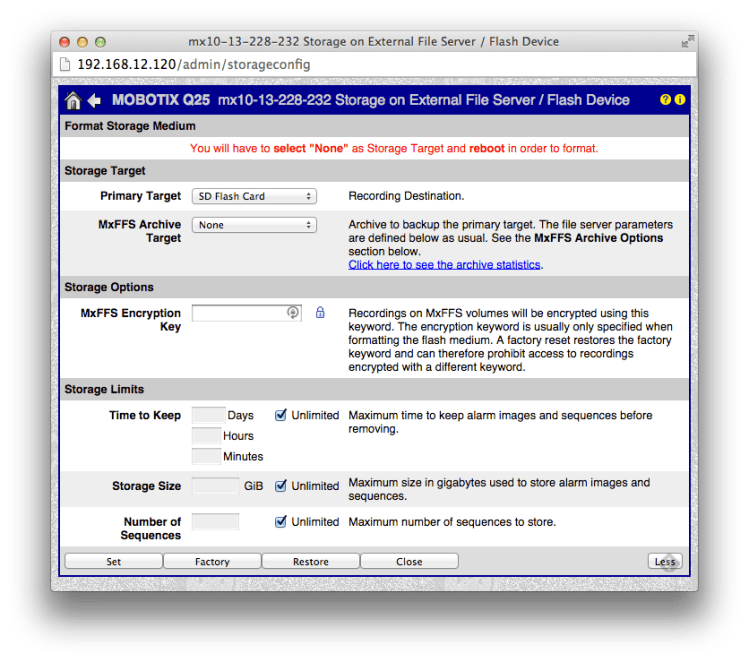 Storage On External File Server / Flash Device